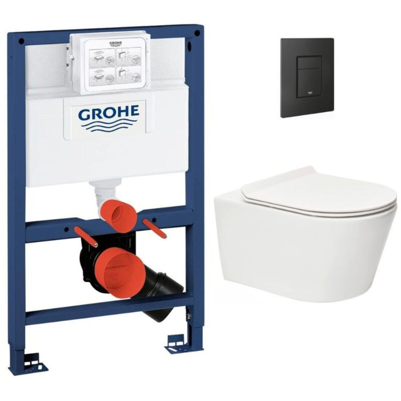 foto del prodotto wc rapid sl da incasso wc senza brida sat brevis coperchio nero opaco rapidsl082 brevis kf0 grohe