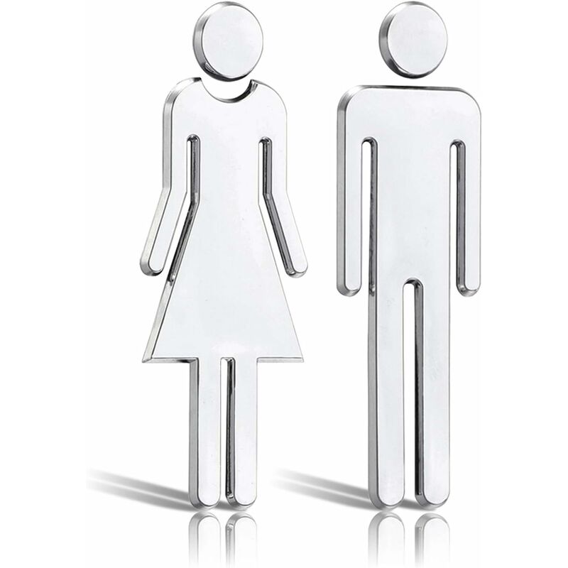 foto del prodotto wc segno targa per uomo e donna,bagno targhetta adesiva segnaletica,set adesivo bagno per centro commerciale,ristorante,caff 4.5 x 12cm