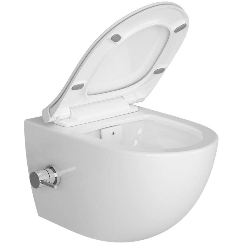 foto del prodotto wc senza bride infinitio con funzione bidet sedile softclose satinf011rrexpbfc swiss aqua technologies