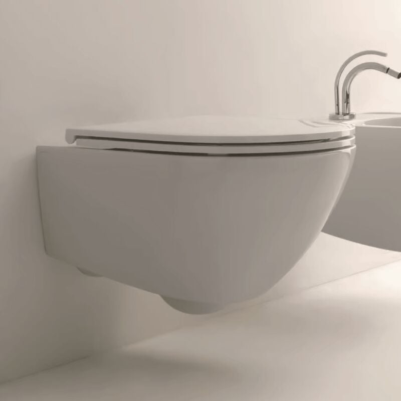 foto del prodotto wc sospeso senza brida kerasan aquatech bianco lucido