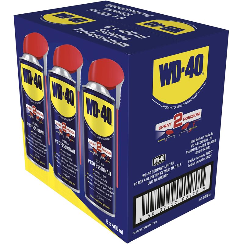 foto del prodotto wd 40 prodotto multifunzione lubrificante spray doppia posizione elimina i cigolii, sblocca, idrorepellente, previene la ruggine per tutti i