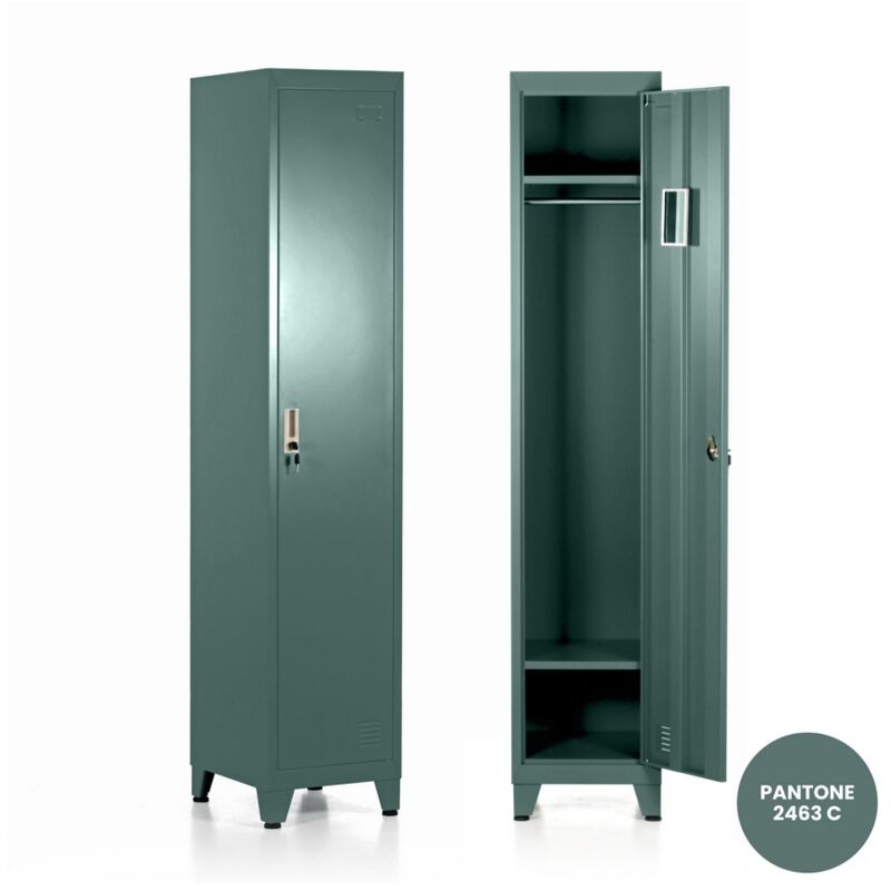 foto del prodotto we home armadietto metallo 1 anta appendiabiti color verde