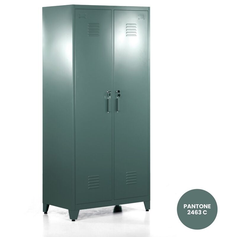 foto del prodotto we home - armadio da spogliatoio in metallo 190x85x50 cm verde