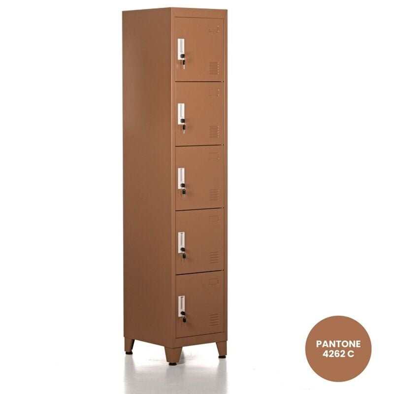 foto del prodotto we home - armadio metallo color mattone con 5 ante