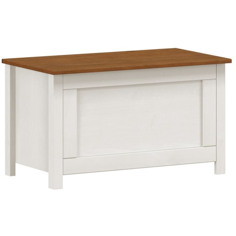 foto del prodotto we home cassapanca contenitore 80x45 cm in legno bianco noce