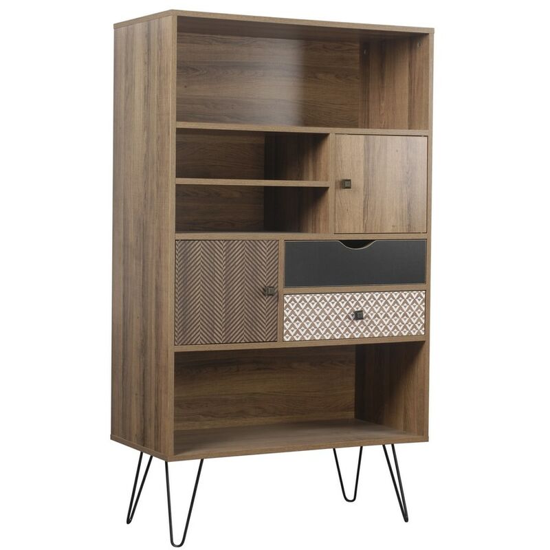 foto del prodotto we home - mobiletto libreria 2 ante e 2 cassetti