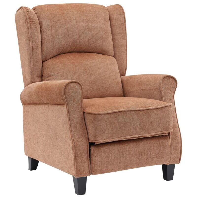 foto del prodotto we home - poltrona relax in tessuto con meccanismo reclinabile ruggine - lux