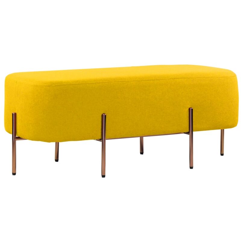 foto del prodotto we home pouff gambe oro rettangolare ocra kate