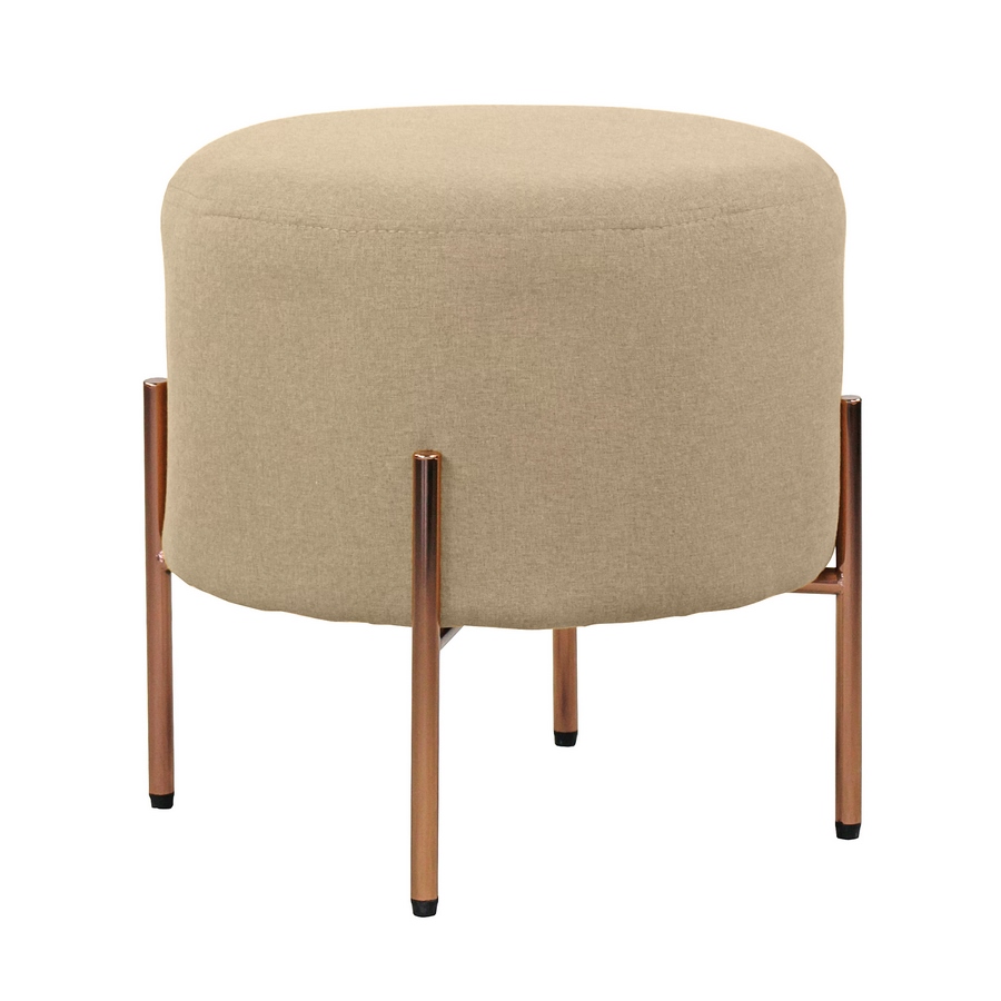 foto del prodotto we home pouff tondo design in tessuto beige kate