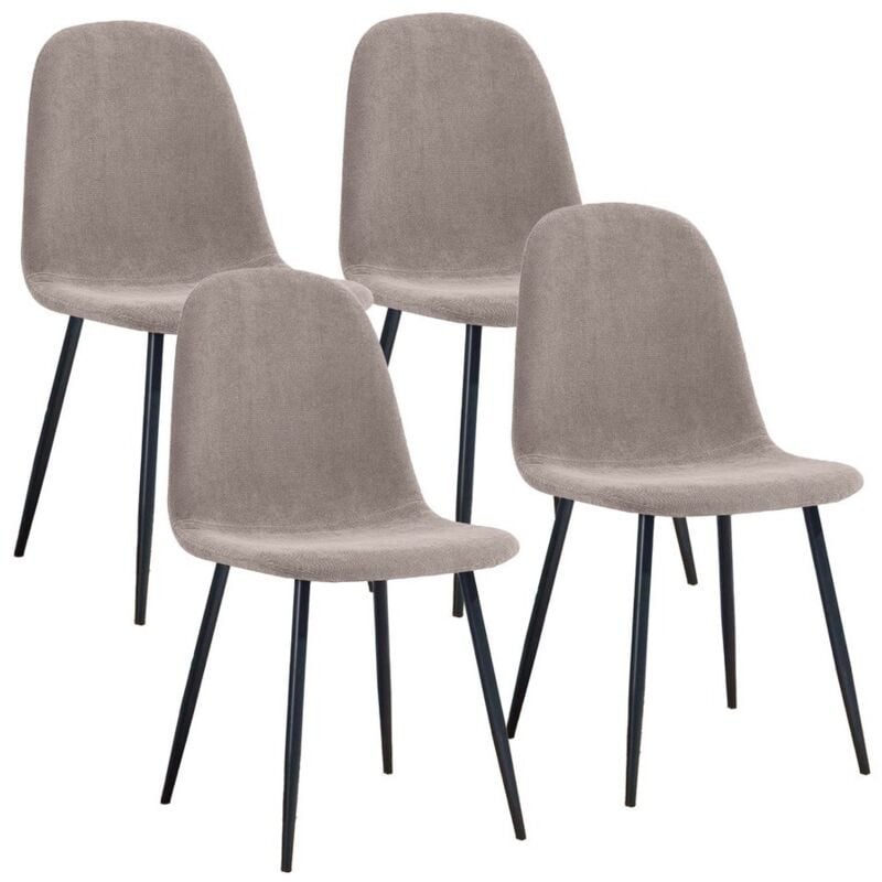 foto del prodotto we home - sedie set 4 sedie da salotto imbottite in tessuto grigio - bella