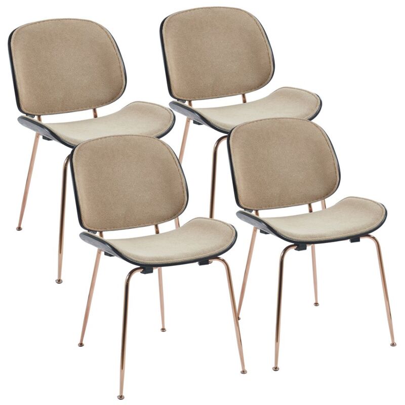 foto del prodotto we home set da 4 sedie khaki con struttura color oro rosa elizabeth