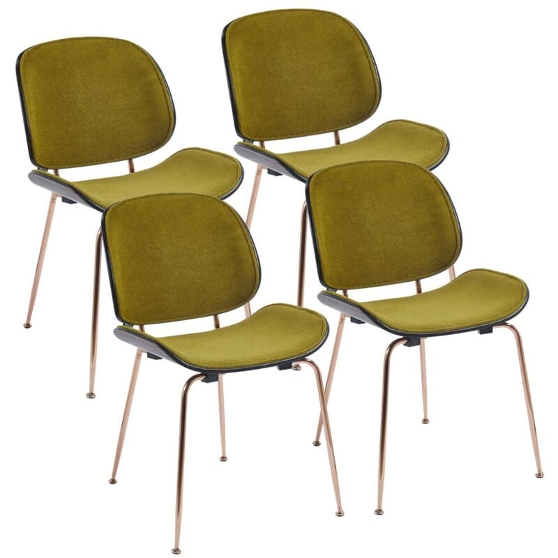 foto del prodotto we home - set da 4 sedie verdi in tessuto con gambe metallo finitura oro rosa - elizabeth