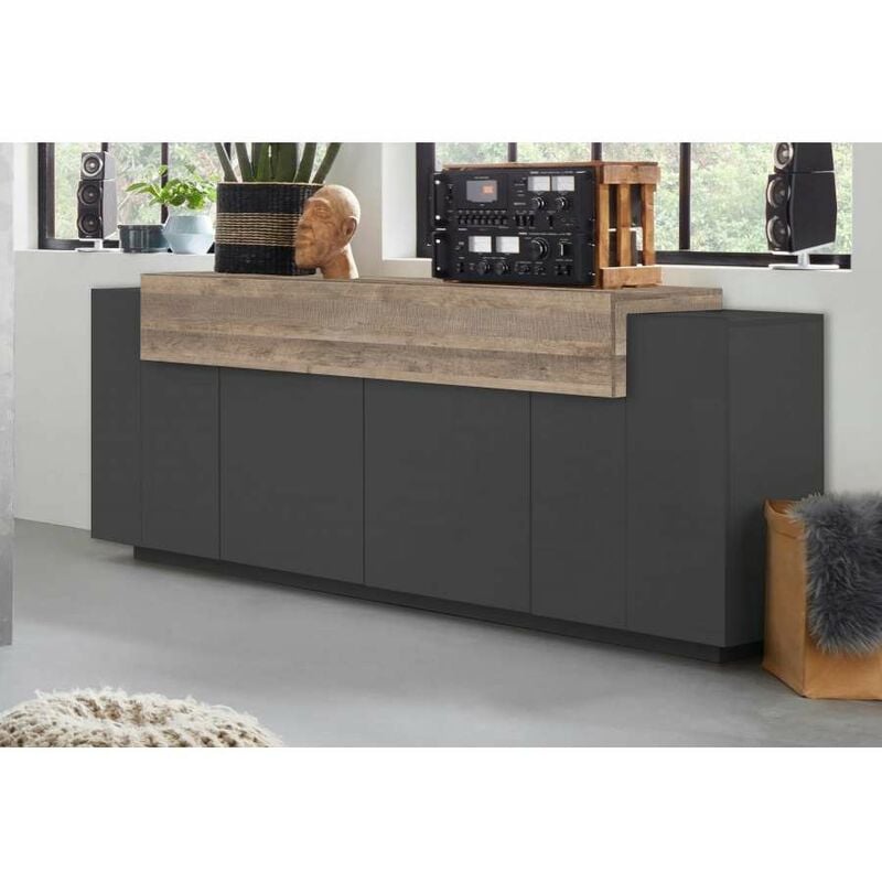 foto del prodotto web furniture credenza corona antracite oak moderna e spaziosa