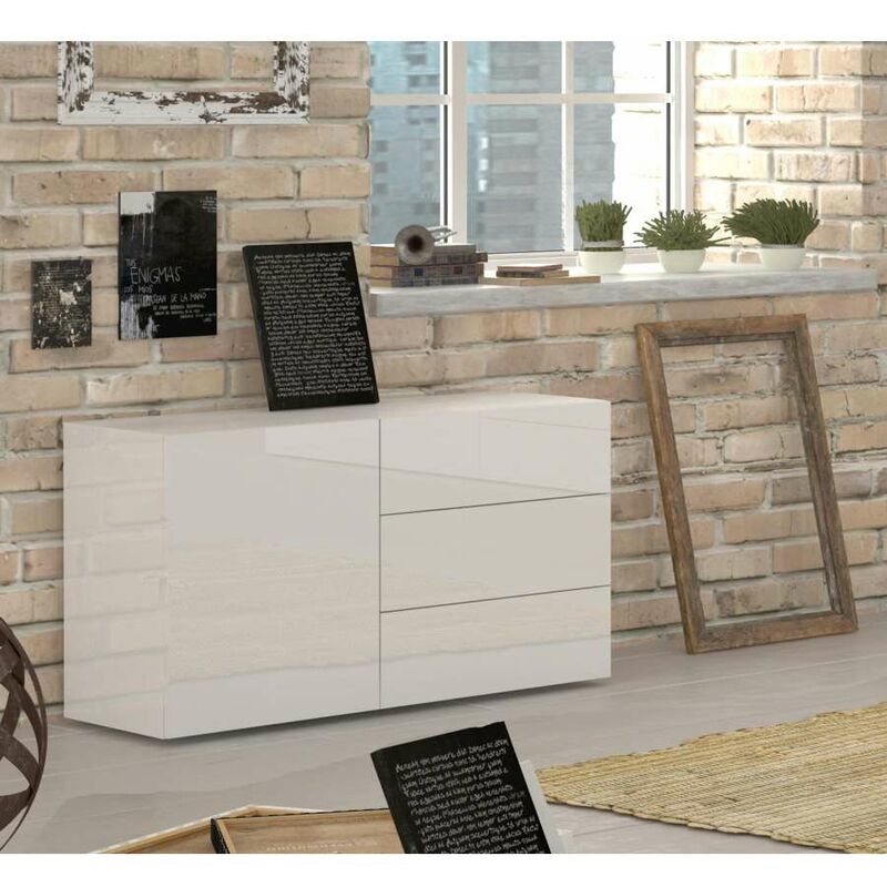 foto del prodotto web furniture credenza metis bianco lucido design moderno e funzionale