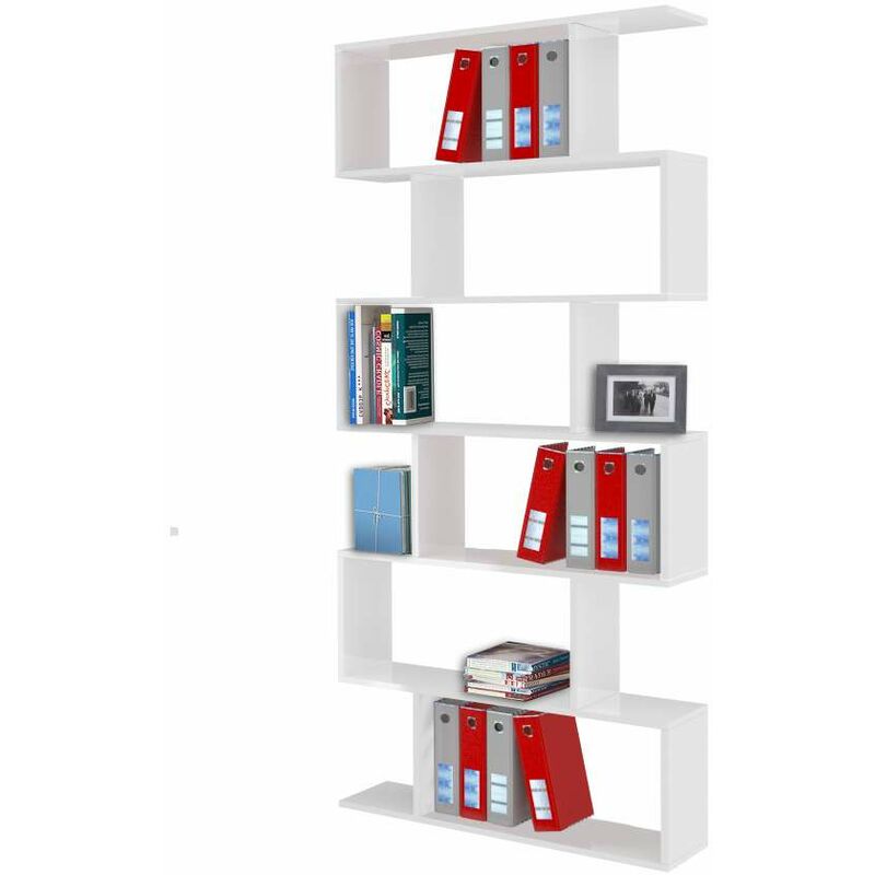 foto del prodotto web furniture libreria moderna bianco lucido calli 191,8x84x24,6 cm