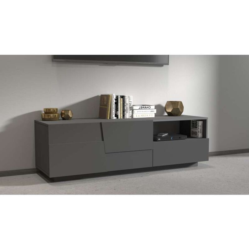 foto del prodotto web furniture mobile porta tv un cassetto e 2 ante 150x44x46cm infinity colore antracite opaco