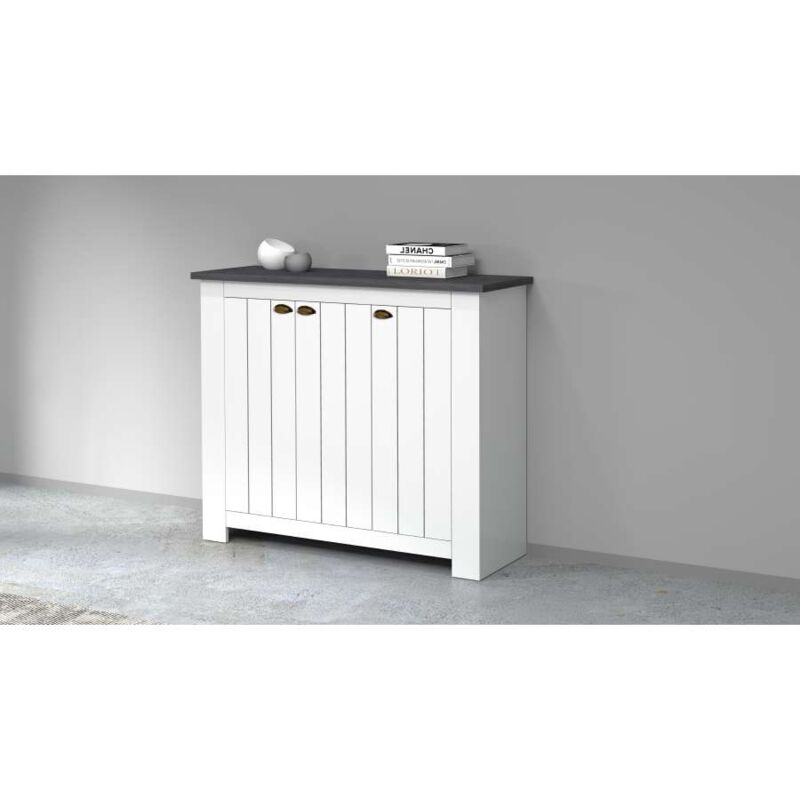 foto del prodotto web furniture scarpiera 3 ante 114x41,8x100cm serenity colore bianco ante serigrafate report