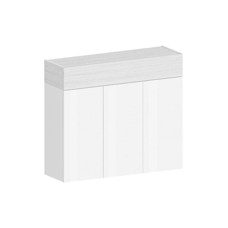 foto del prodotto web furniture scarpiera 3 ante un ripiano 114x35x100cm horizon colore bianco laccaro lucido bianco larice