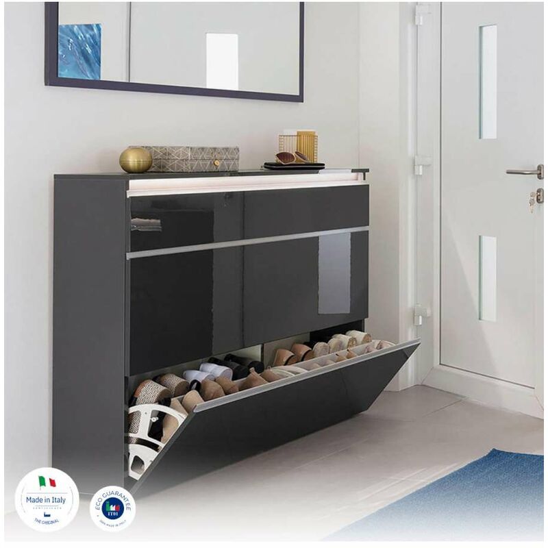 foto del prodotto web furniture scarpiera magic moderna antracite lucido 120 cm - design italiano