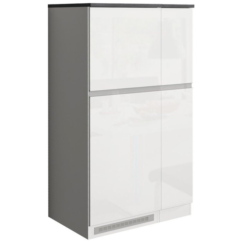 foto del prodotto web furniture set mobile porta frigo con portaspezie 90x60x164,5cm nautilus colore bianco laccato lucido report