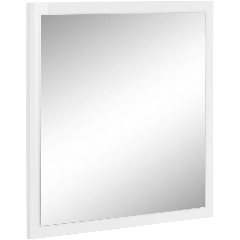 foto del prodotto web furniture - specchio moderno per ingresso e camera da letto 60x2x60cm - saturno - colore bianco laccato lucido