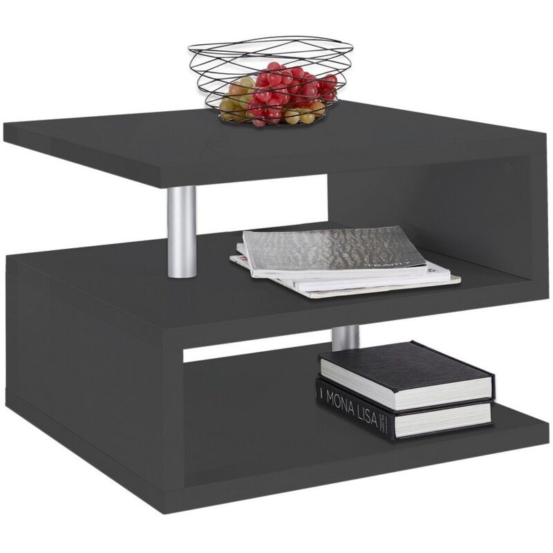 foto del prodotto web furniture tavolino da caff doppio ripiano 55x55x41,5cm astra colore antracite opaco