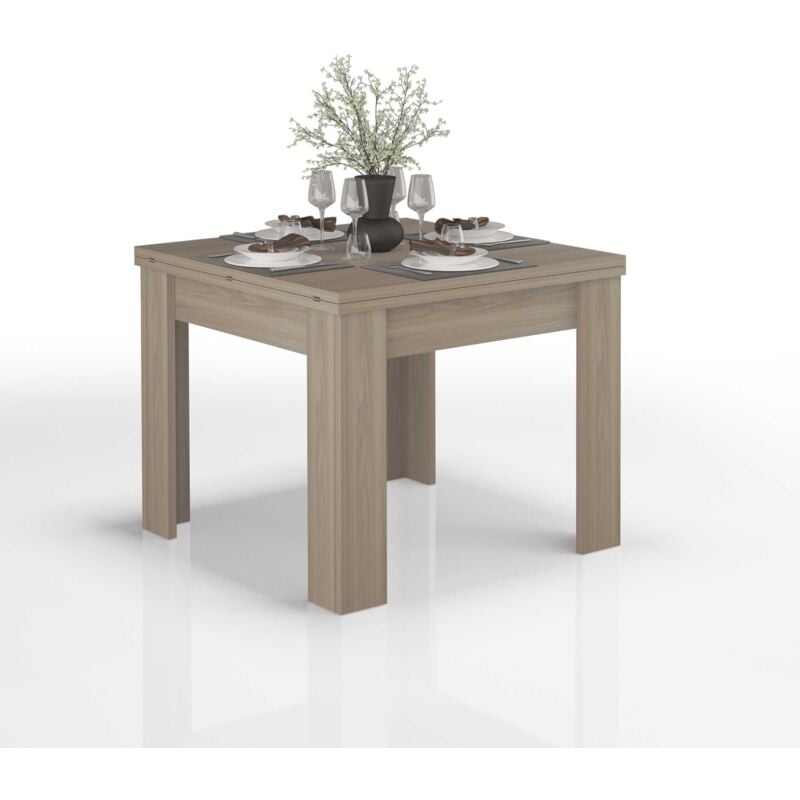 foto del prodotto web furniture tavolo apribile a libro allungabile da 90 a 180 tavolino in legno olmo