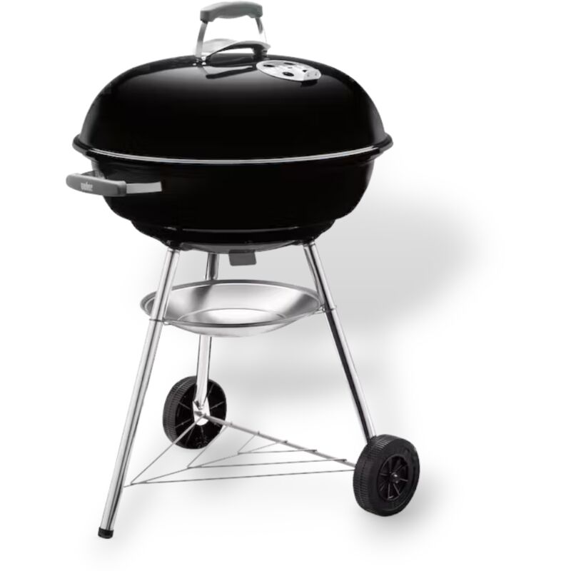 foto del prodotto weber barbecue rotondo a carbone con ruote e griglia in acciaio cromato original compact kettle 47 cm