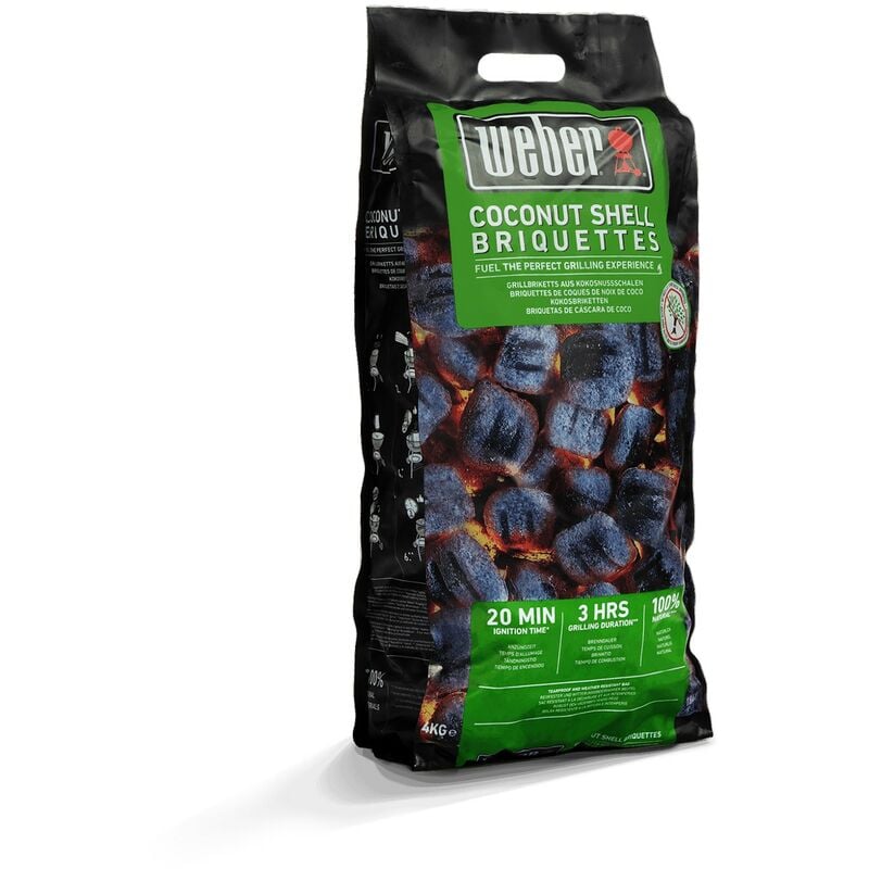 foto del prodotto weber bricchette carbone guscio di cocco 4 kg bbq ecologico e lunga durata