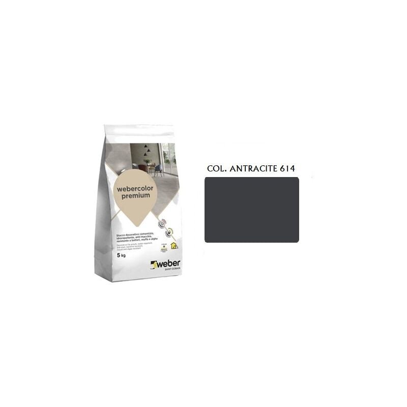 foto del prodotto weber color premium stucco col. antracite 614 da kg.5