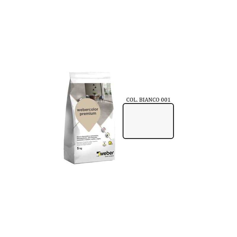 foto del prodotto weber color premium stucco col. bianco 001 kg.5