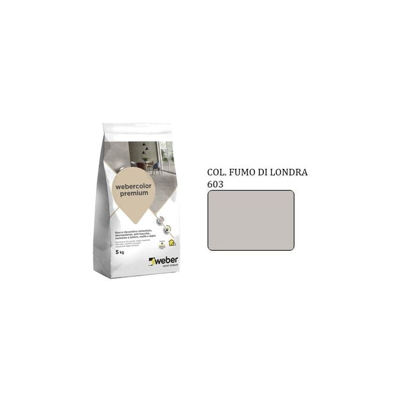 foto del prodotto weber saint gobain - weber color premium stucco col. fumo di londra 603 kg.5