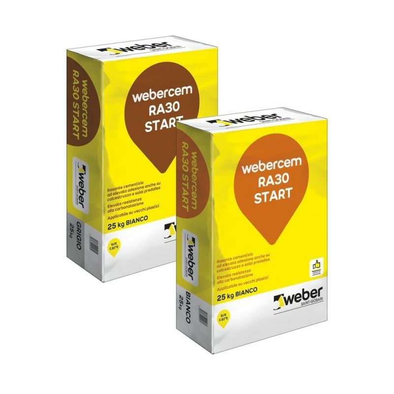 foto del prodotto weber saint gobain webercem ra30 start rasante cementizio grigio sacco kg 25