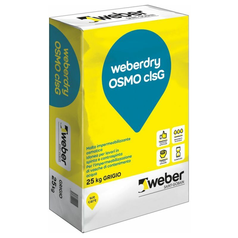 foto del prodotto weber saint gobain weberdry osmo clsg malta impermeabilizzante grigio sacco kg 25