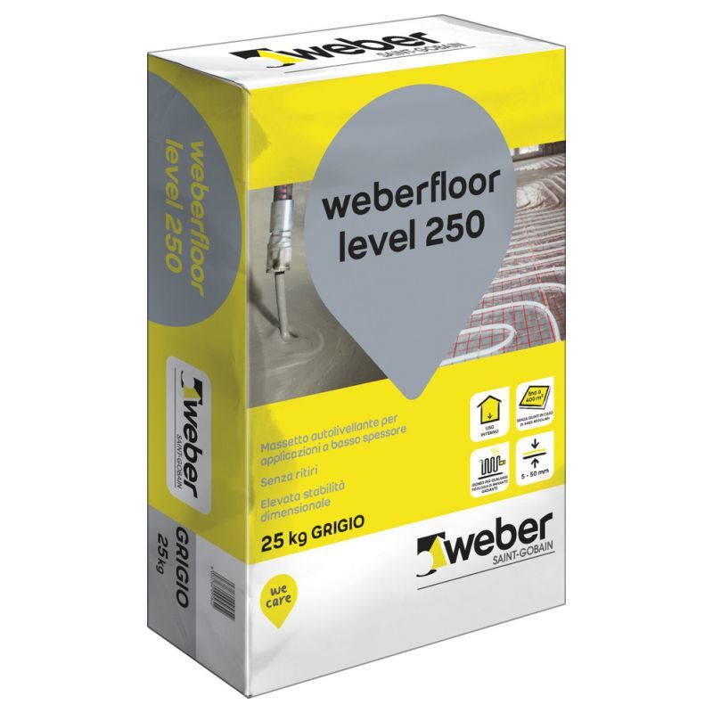 foto del prodotto weber saint gobain weberfloor level 250 massetto fluido sacco kg 25