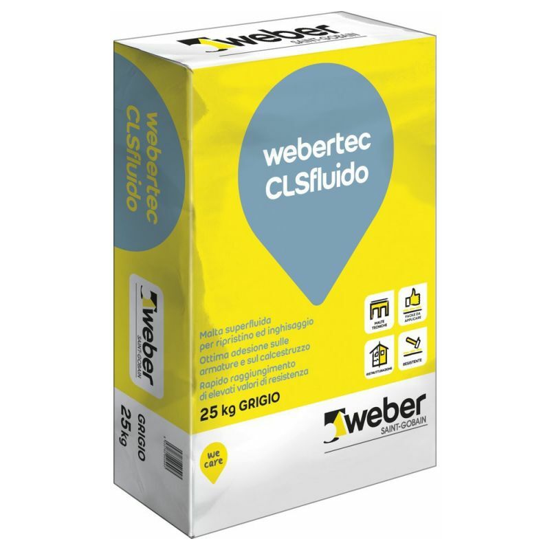 foto del prodotto weber saint gobain webertec clsfluido malta superfluida grigio sacco kg 25
