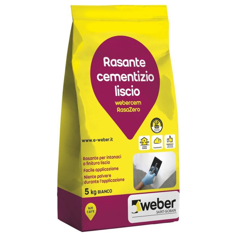 foto del prodotto webercem rasazero rasante traspirante bianco sacco kg 5