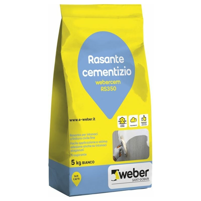 foto del prodotto webercem rs350 rasante cementizio bianco sacco kg 5