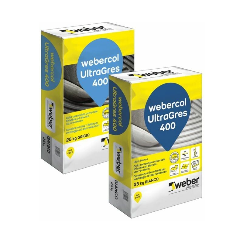 foto del prodotto webercol ultragres 400 adesivo cementizio grigio sacco kg 25 c2tes1
