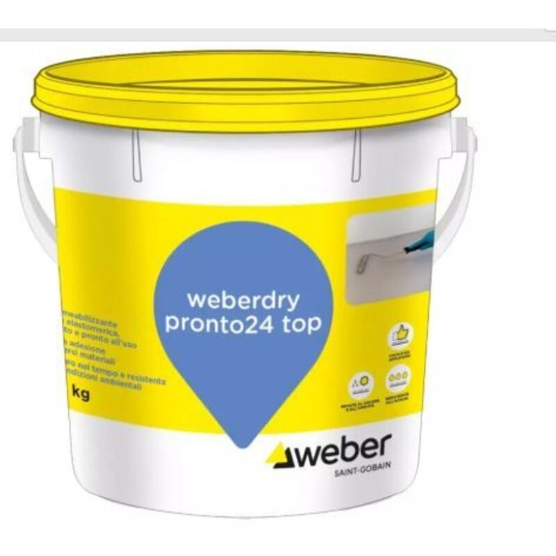foto del prodotto weberdry pronto 24 top kg.5 grigio impermeabilizzante a base elastomerica