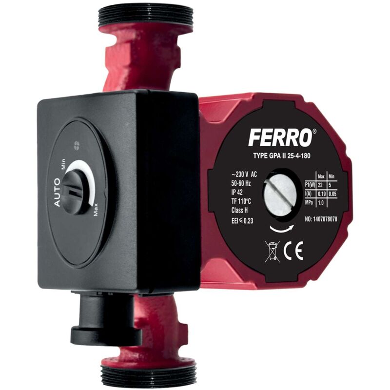 foto del prodotto weberman novaservis materiale idraulico pompa di circolazione elettronica ferro, tipo 25 40, 180 mm w0601