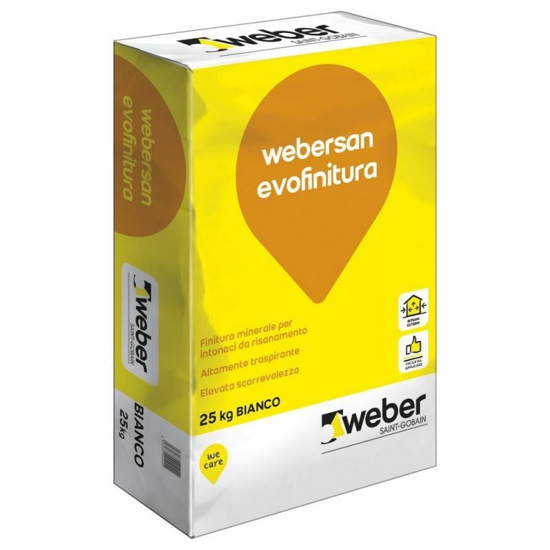 foto del prodotto webersan evofinitura minerale per intonaci deumidificanti bianco sacco kg 25