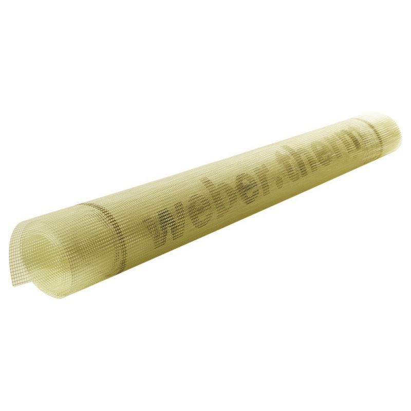 foto del prodotto webertherm re145 rete in fibra di vetro giallo rotolo 50x1 mt