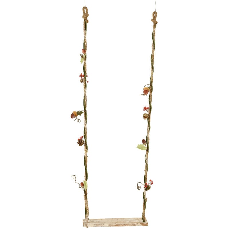 foto del prodotto webmarketpoint altalena in legno di betulla con cuscino in poliestere l 15 x p 45 x h 140 cm