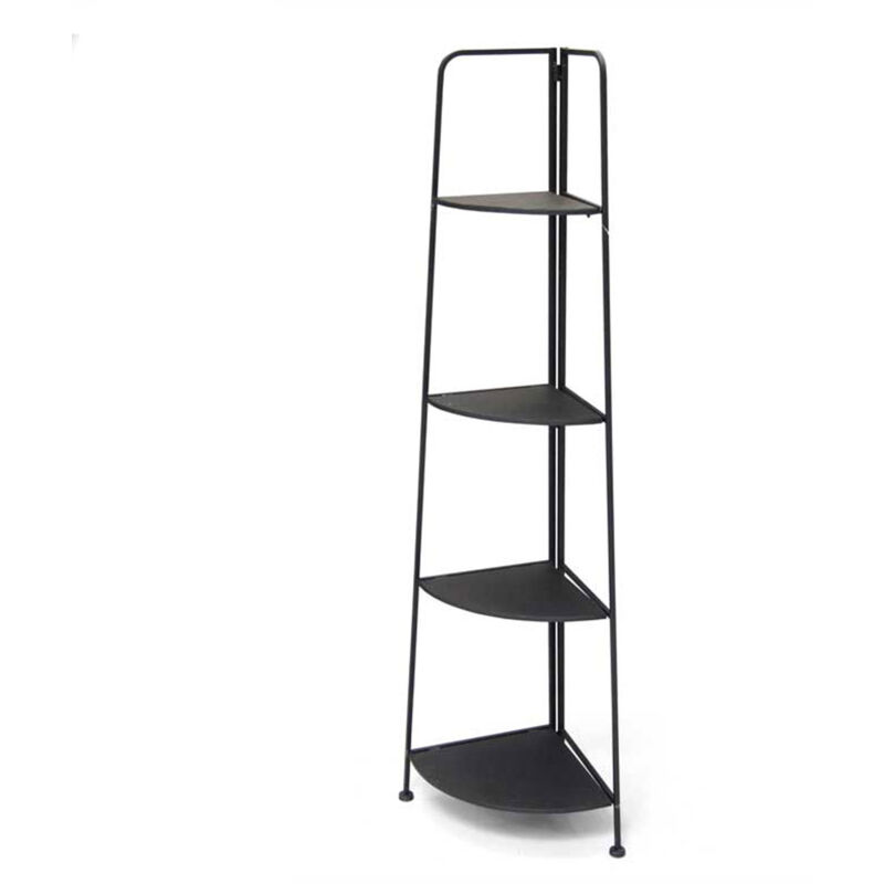 foto del prodotto webmarketpoint angoliera pieghevole 4 ripiani in metallo 53x37x155cm colore nero