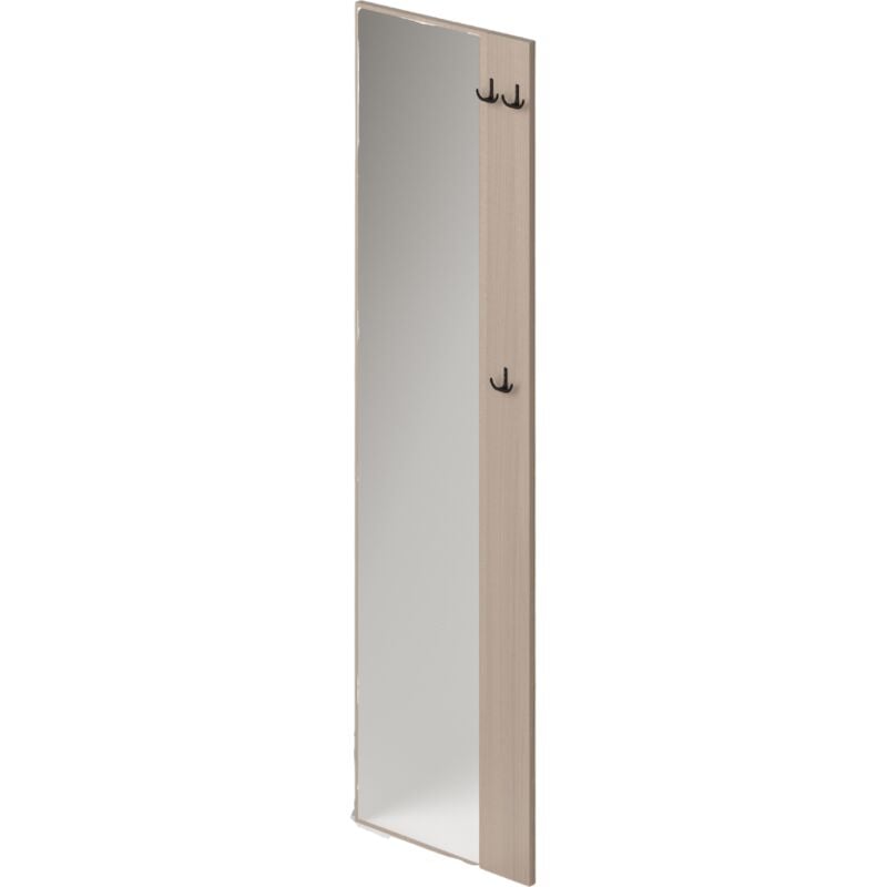 foto del prodotto webmarketpoint appendiabiti con specchio a parete colore olmo h182x50x4cm