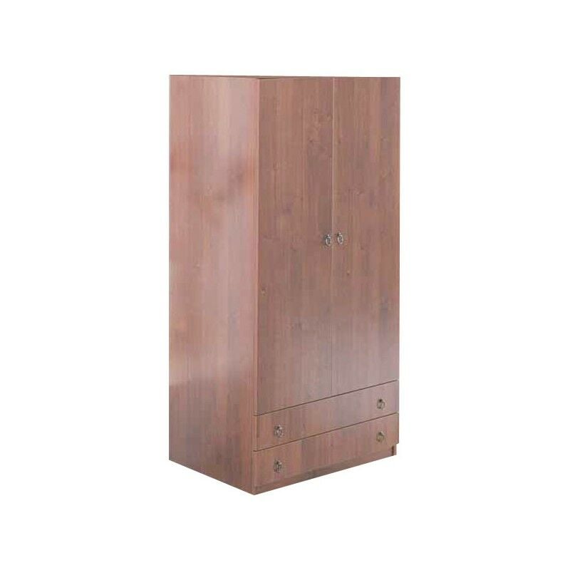 foto del prodotto webmarketpoint - armadio componibile con 2 ante e 2 cassetti noce antico cm 90x60xh 180