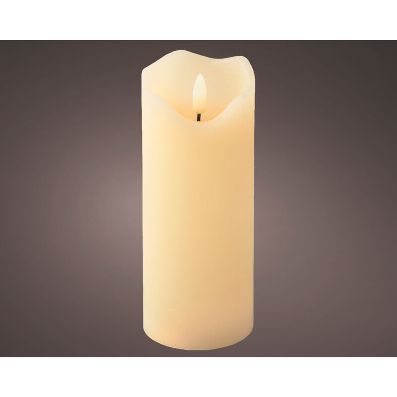 foto del prodotto webmarketpoint candela led ondulata in cera stabile sulla parte superiore h 17 x 7 cm