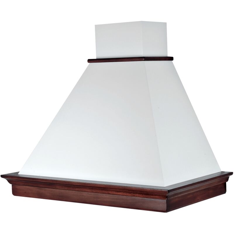 foto del prodotto webmarketpoint cappa aspirante mary in acciaio inox bianca e cornice in legno cm 60