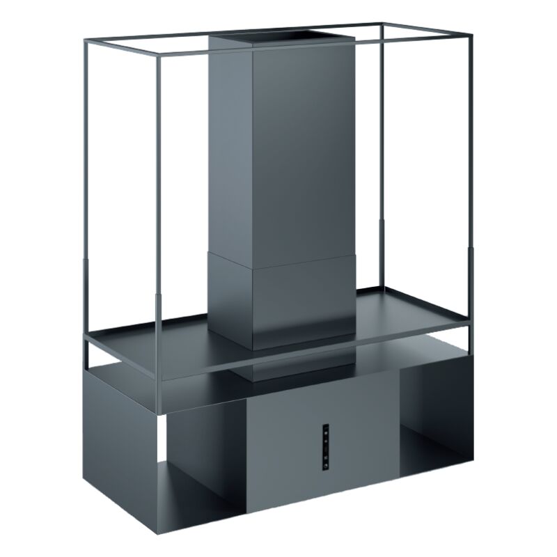foto del prodotto webmarketpoint cappa aspirante urban space isola in acciaio inox brunito cm 120x54